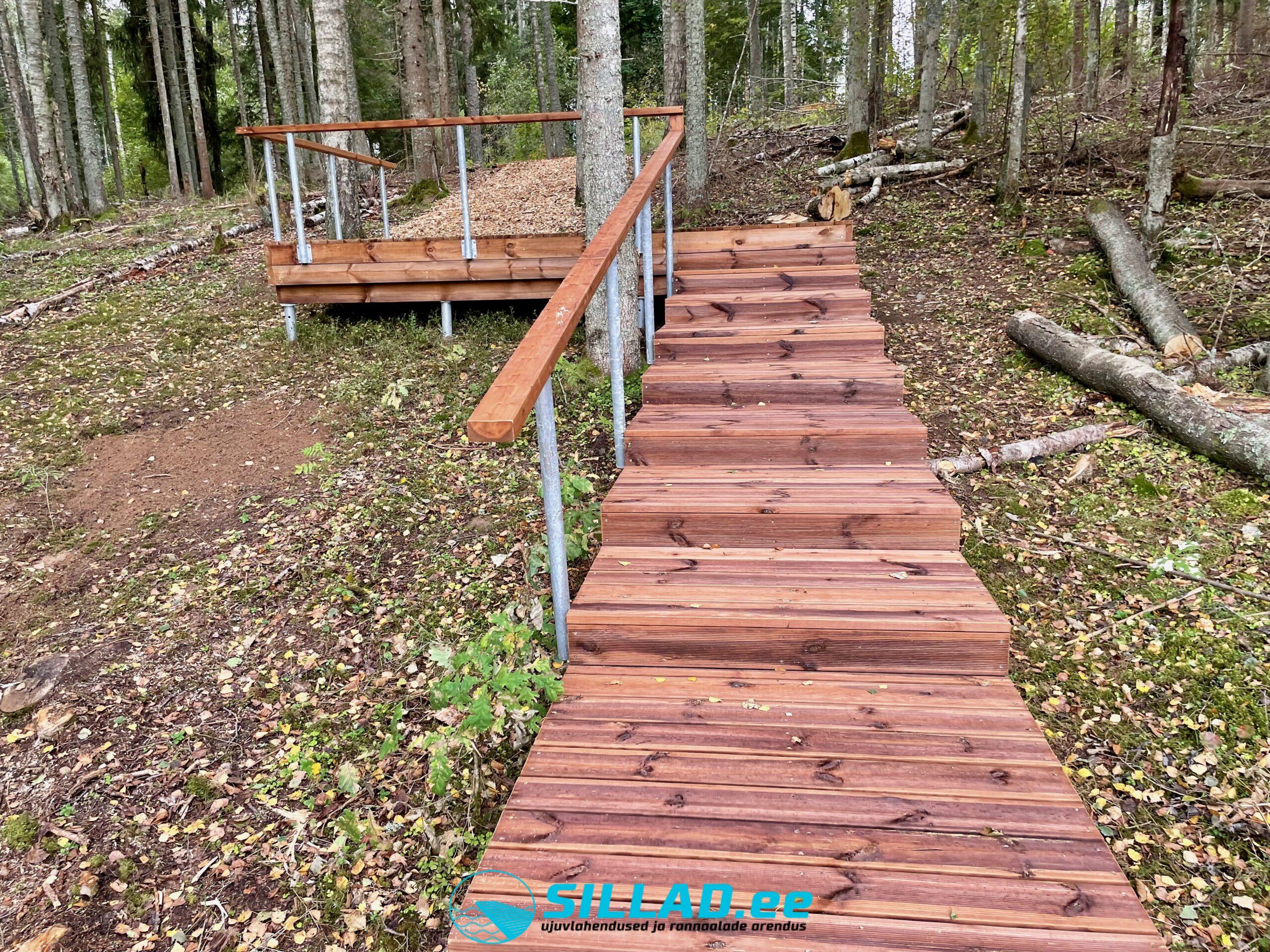 platvorm, käiguteed, käsipuud, ujumissild, rannaala, trepp, istepingid